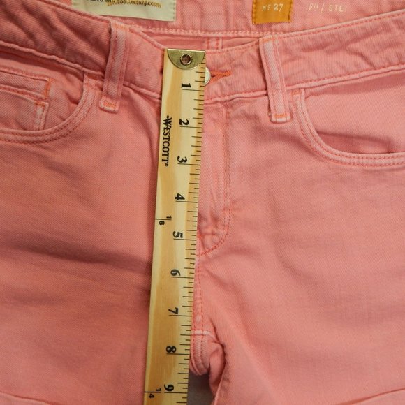 Pilcro and Letterpress No. 27 Mid Rise Shorts Pink Women's Pink Size 27 - Picture 8 of 13